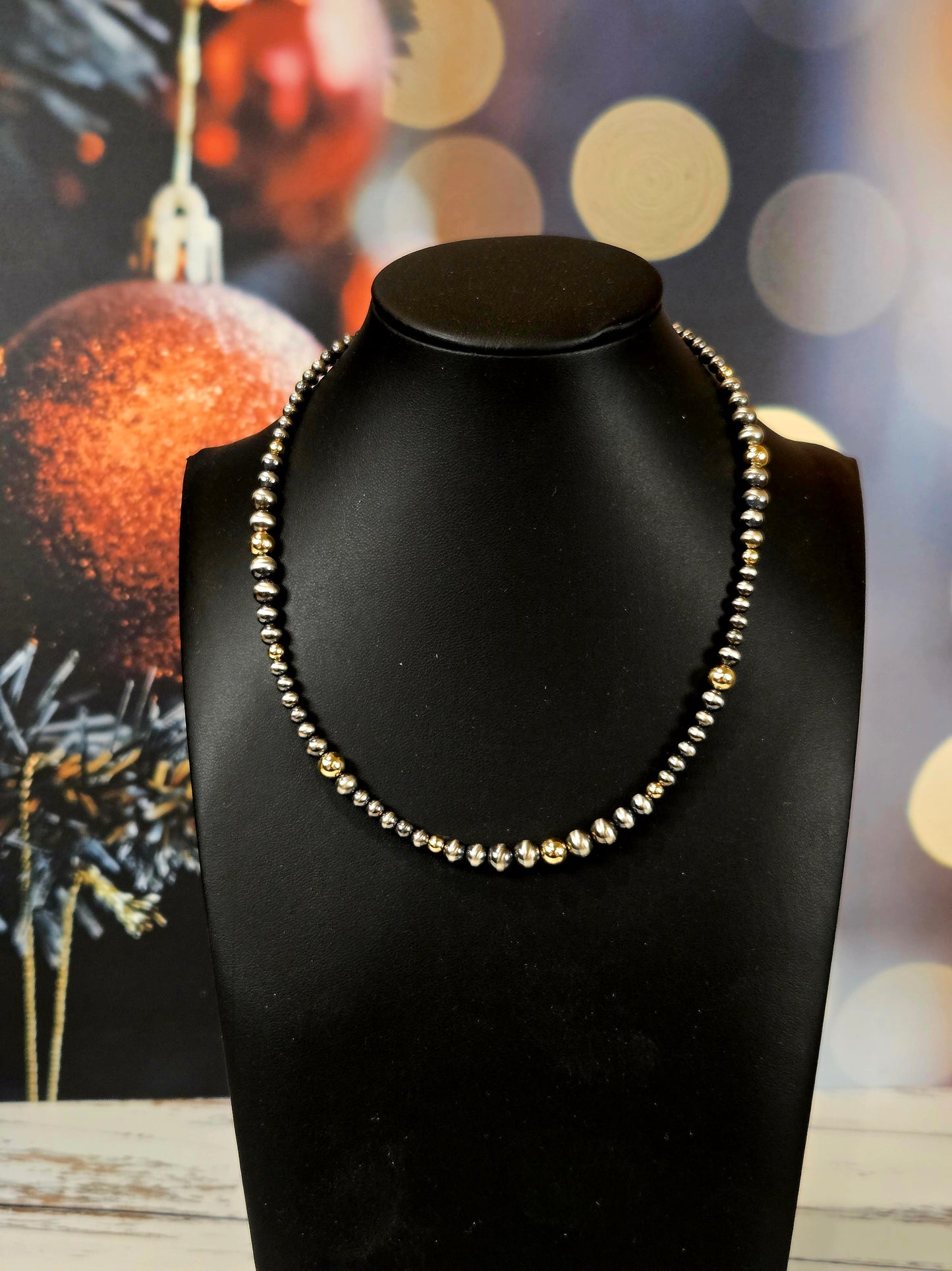 Desert Pearl & Gold Graduated Necklace