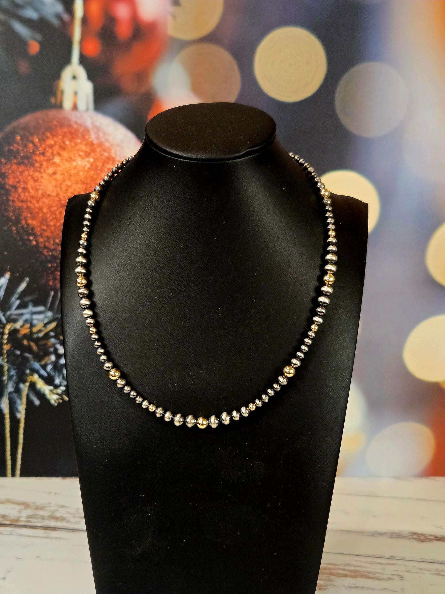 Desert Pearl & Gold Graduated Necklace