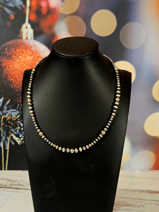 Desert Pearl & Gold Graduated Necklace