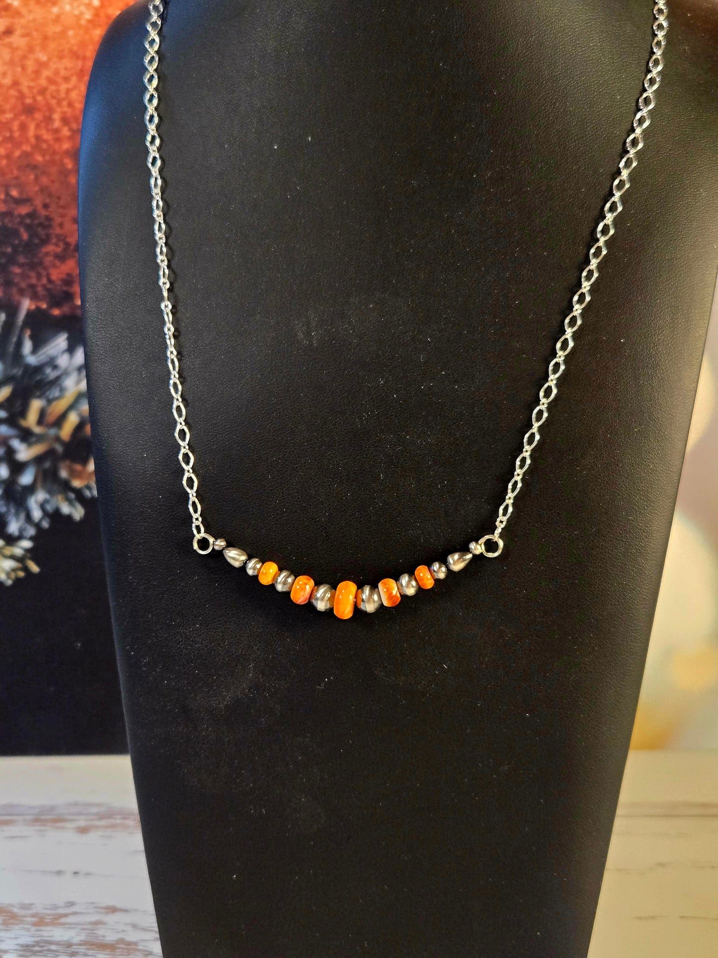 Spiny Desert Pearl Bar Necklace