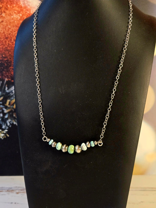 Hubei Turquoise Desert Pearl Bar Necklace