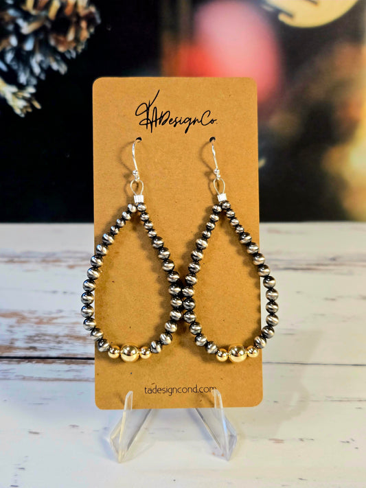 Desert Pearl & Gold Hoops