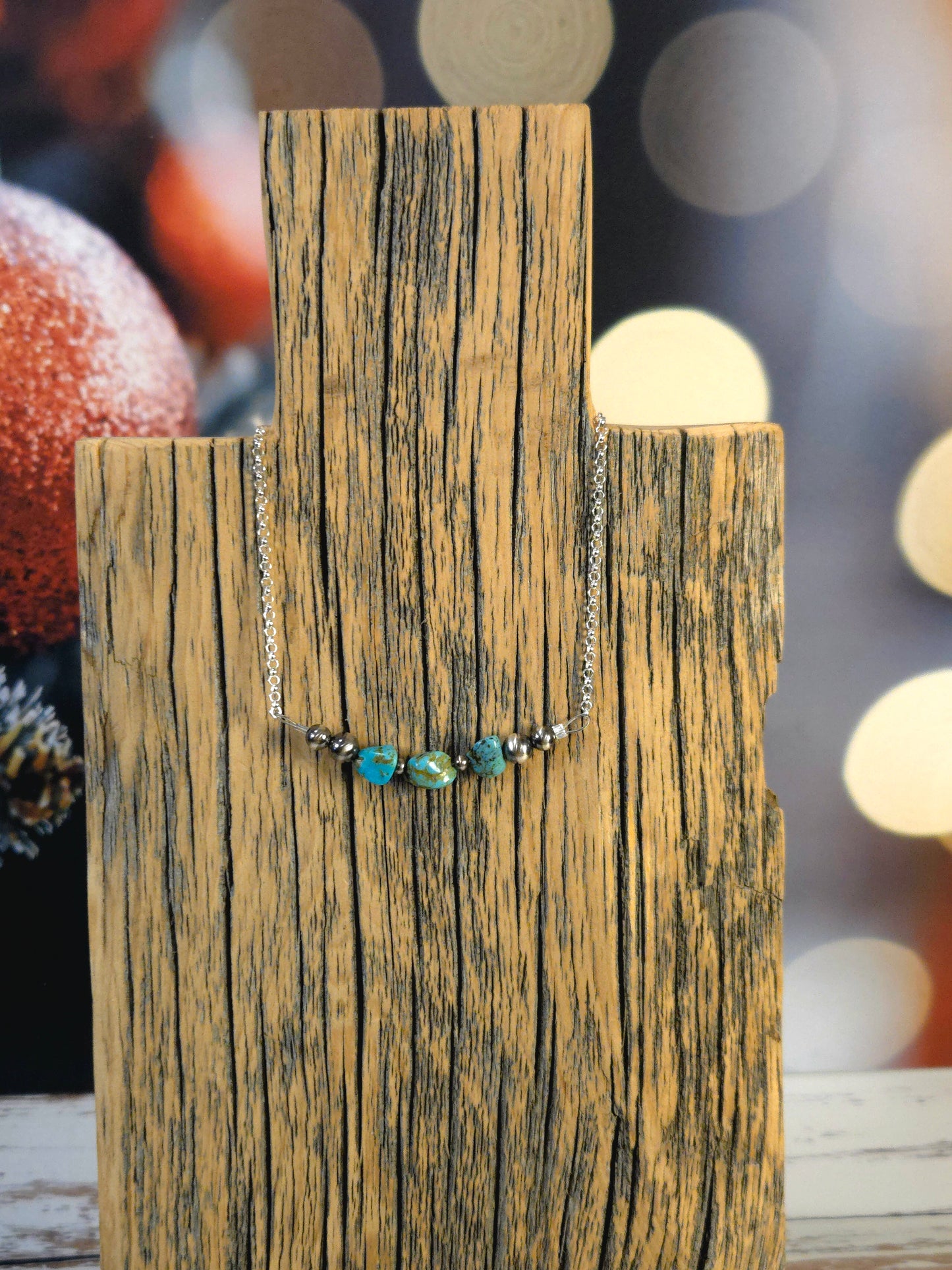 Red Skin Desert Pearl Bar Necklace