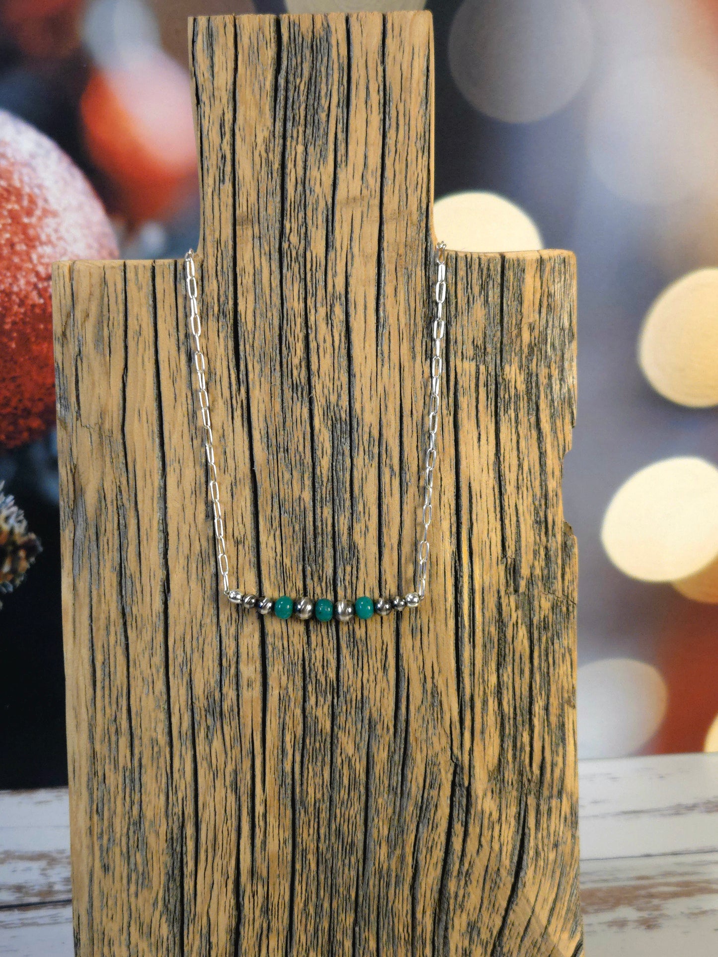 Campitos Turquoise Desert Pearl Bar Necklace