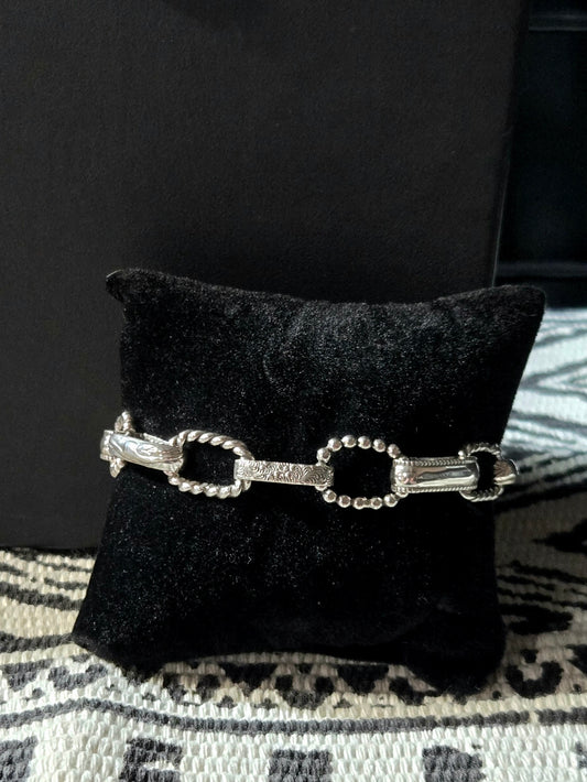 Heavy Texture Link/Charm Bracelet