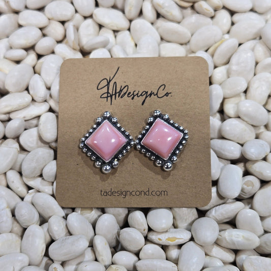 Pink Conch Diamond Studs