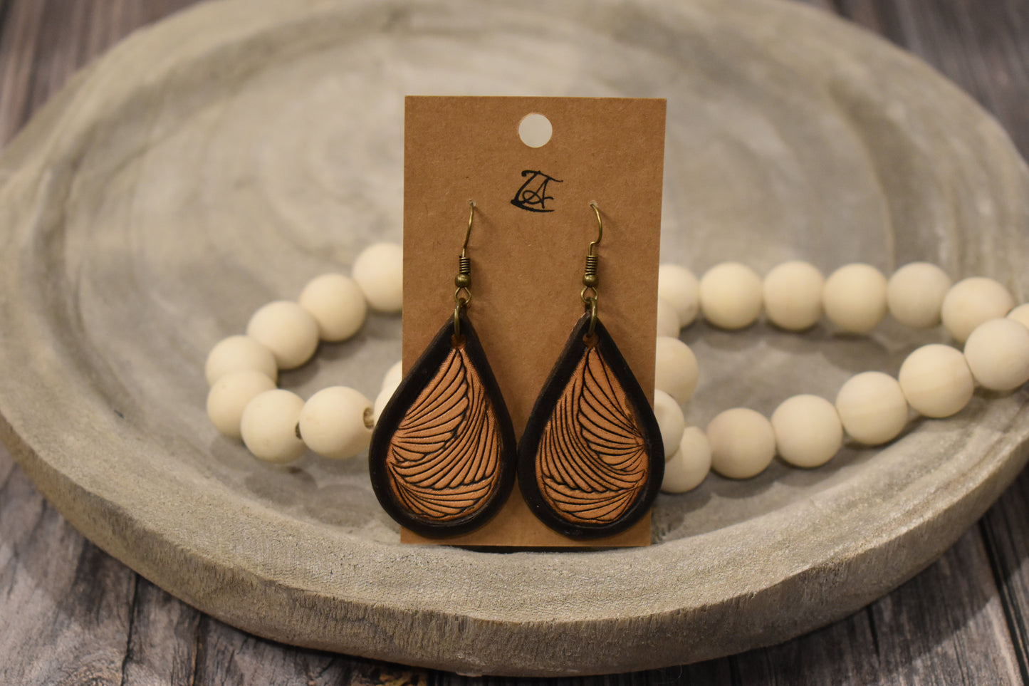 Tooled Leather Earrings