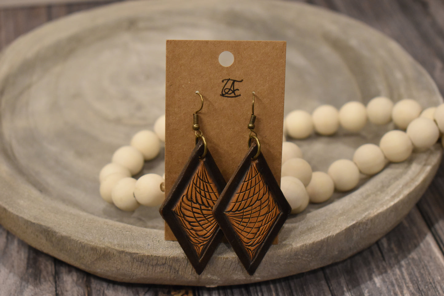 Tooled Leather Earrings