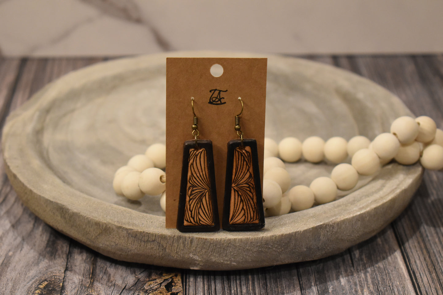 Tooled Leather Earrings