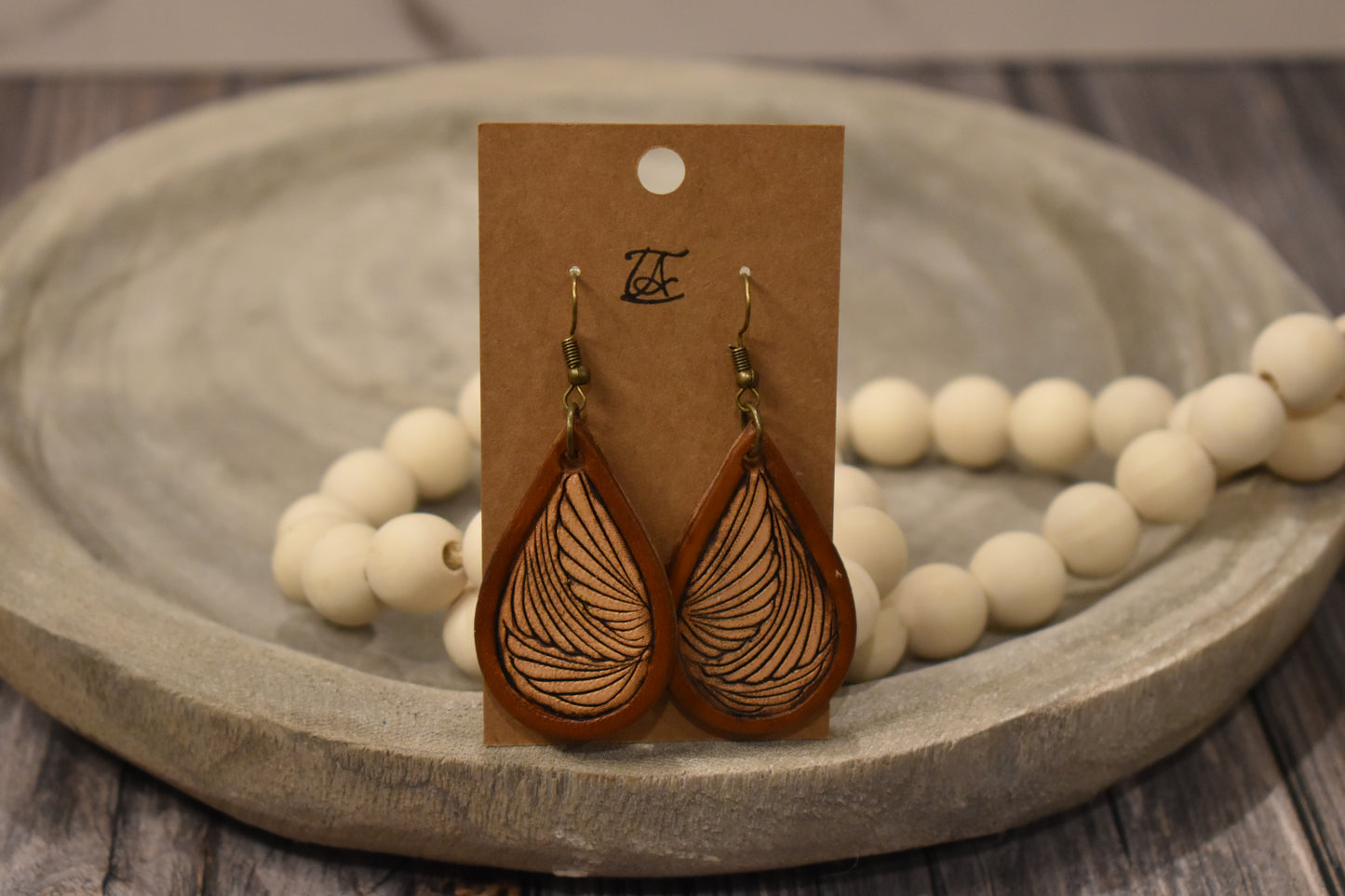 Tooled Leather Earrings