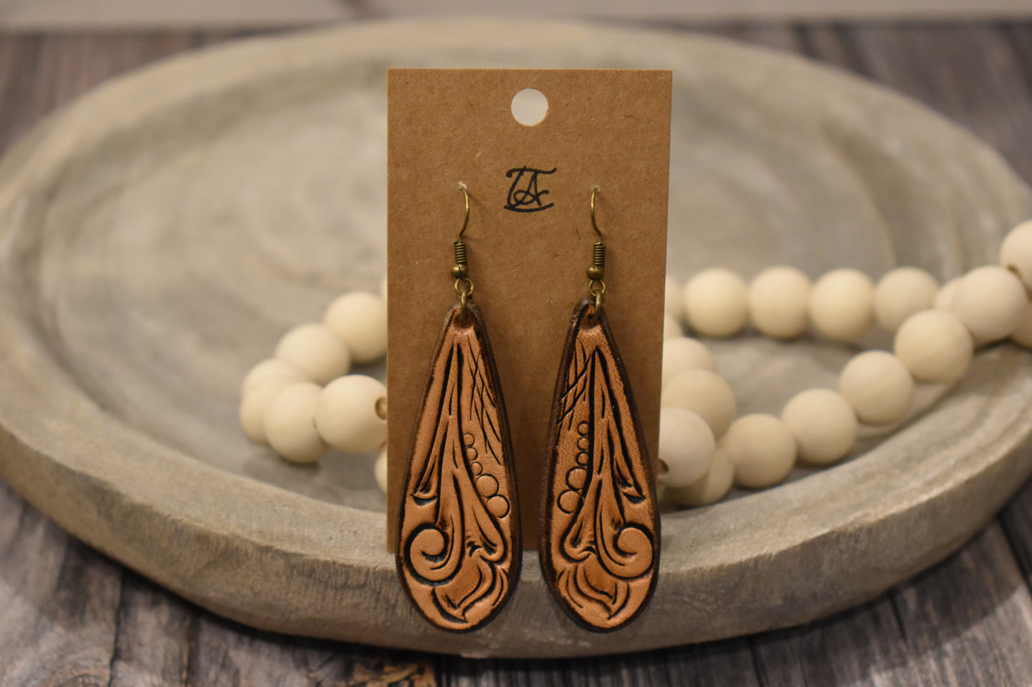 Tooled Leather Earrings