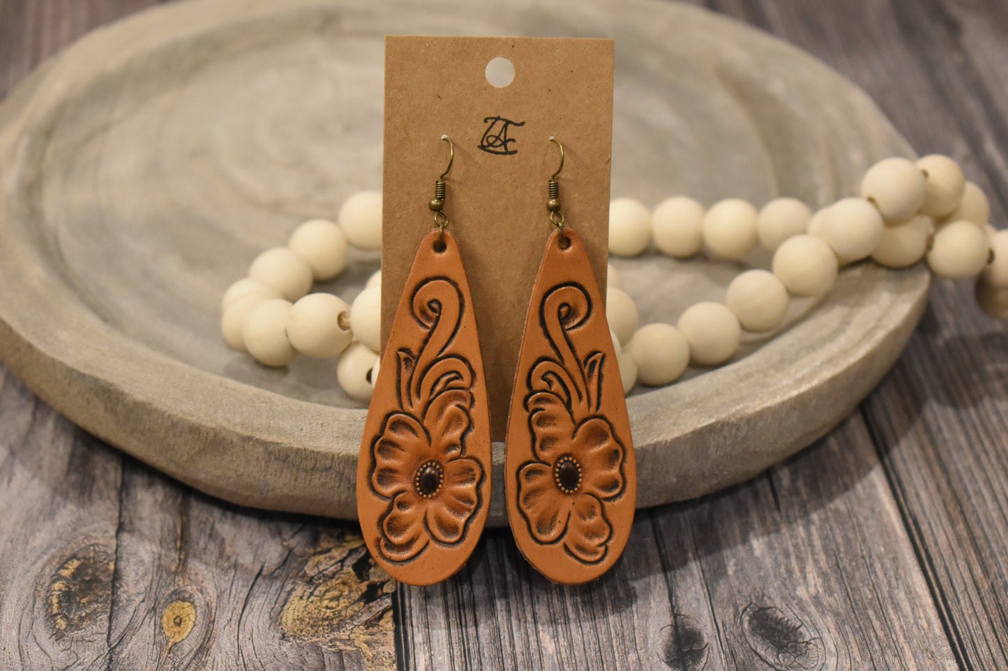 Tooled Leather Earrings