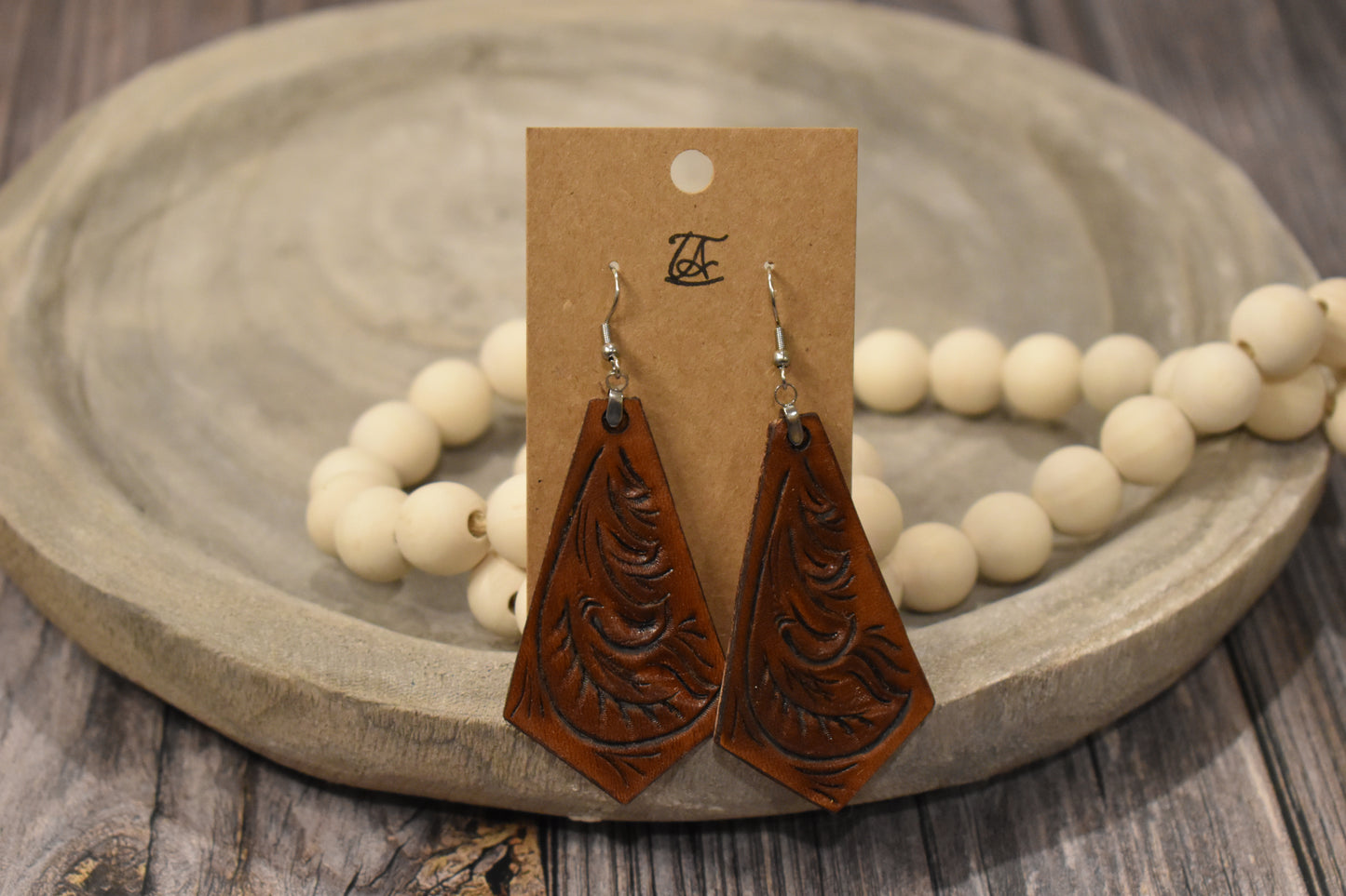 Tooled Leather Earrings