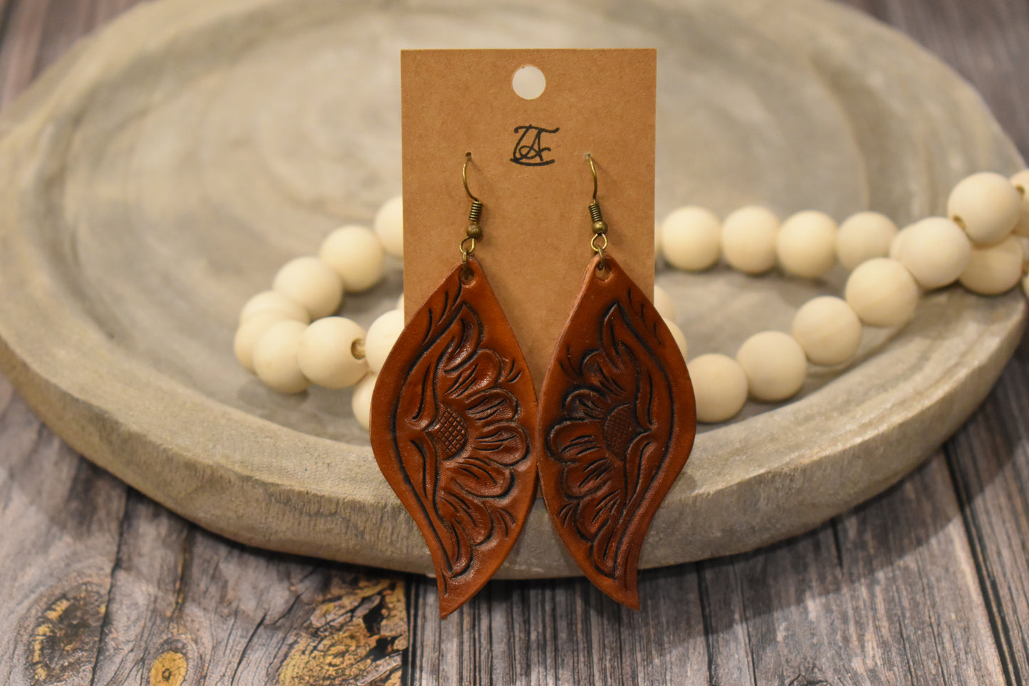 Tooled Leather Earrings