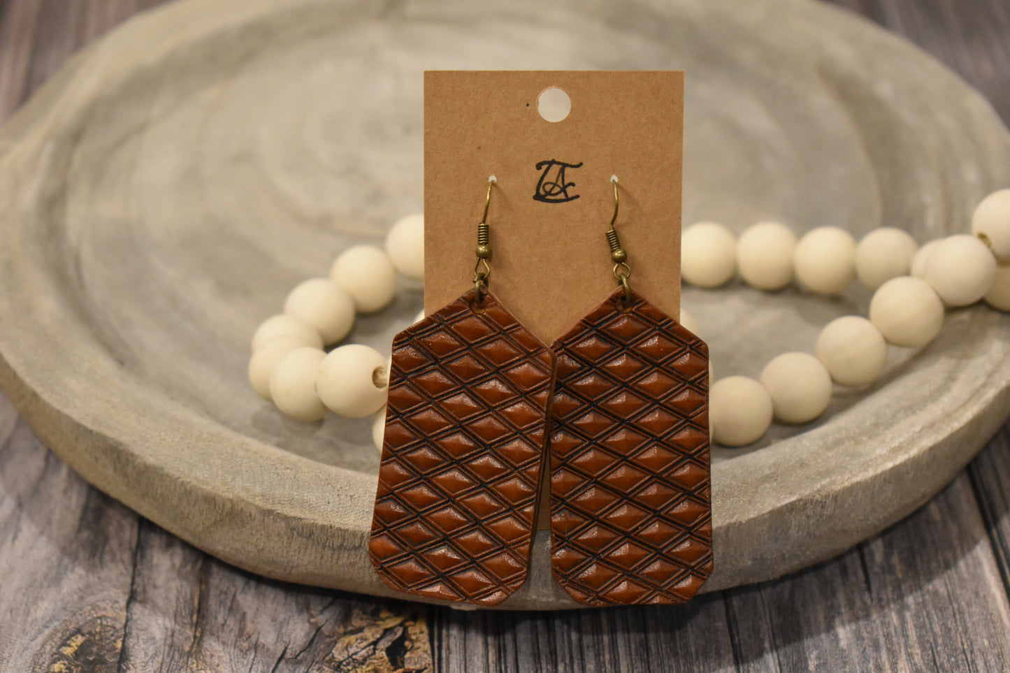 Tooled Leather Earrings