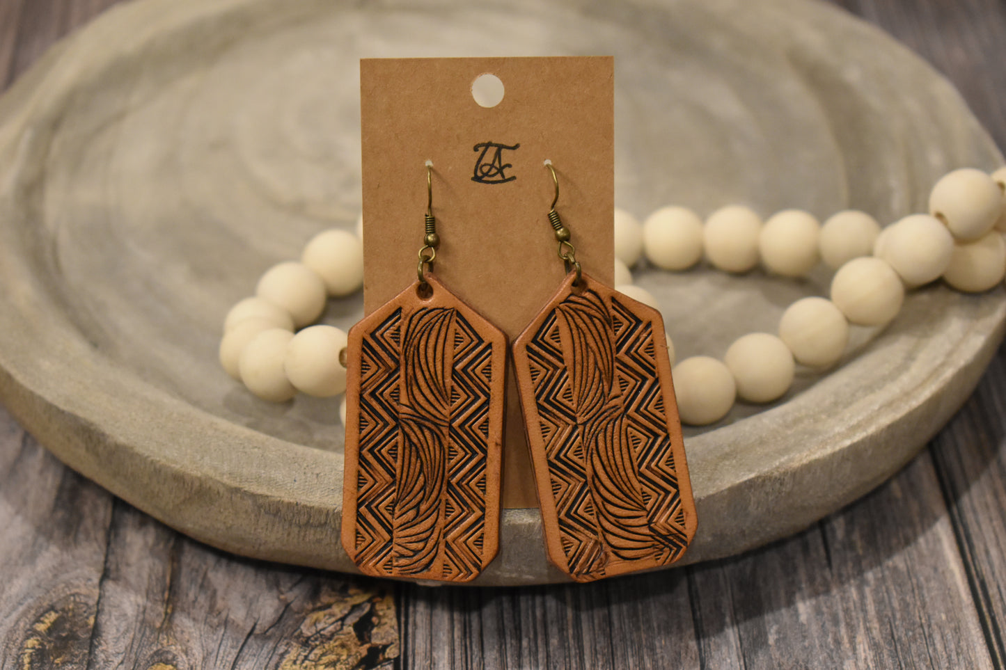 Tooled Leather Earrings