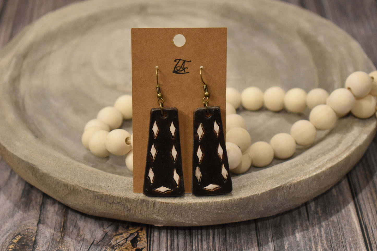 Tooled Leather Earrings