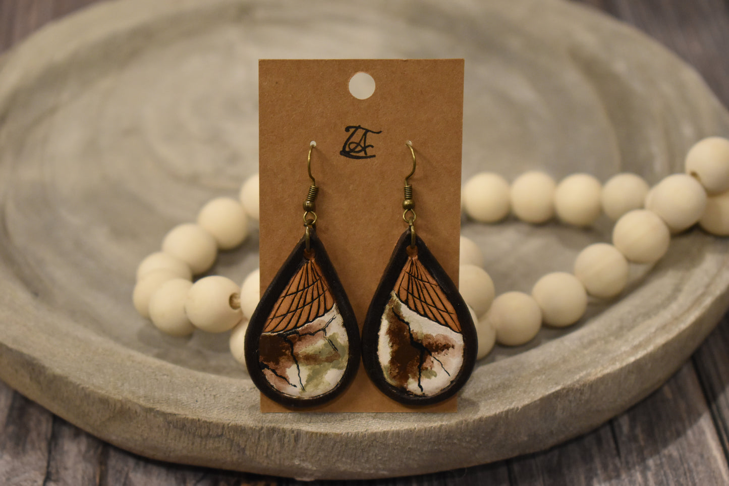 Tooled Leather Earrings