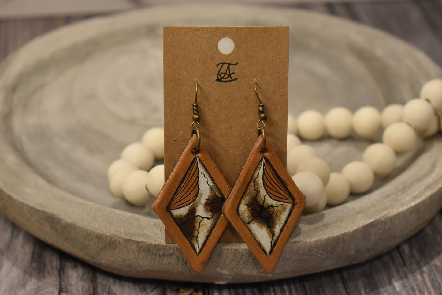 Tooled Leather Earrings