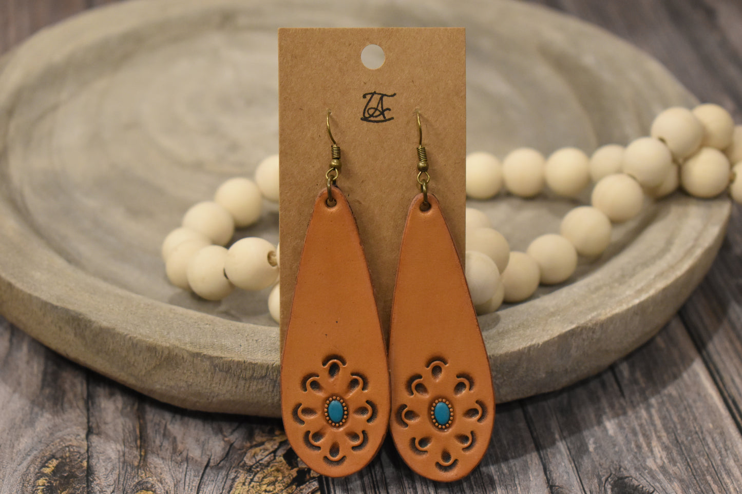 Tooled Leather Earrings