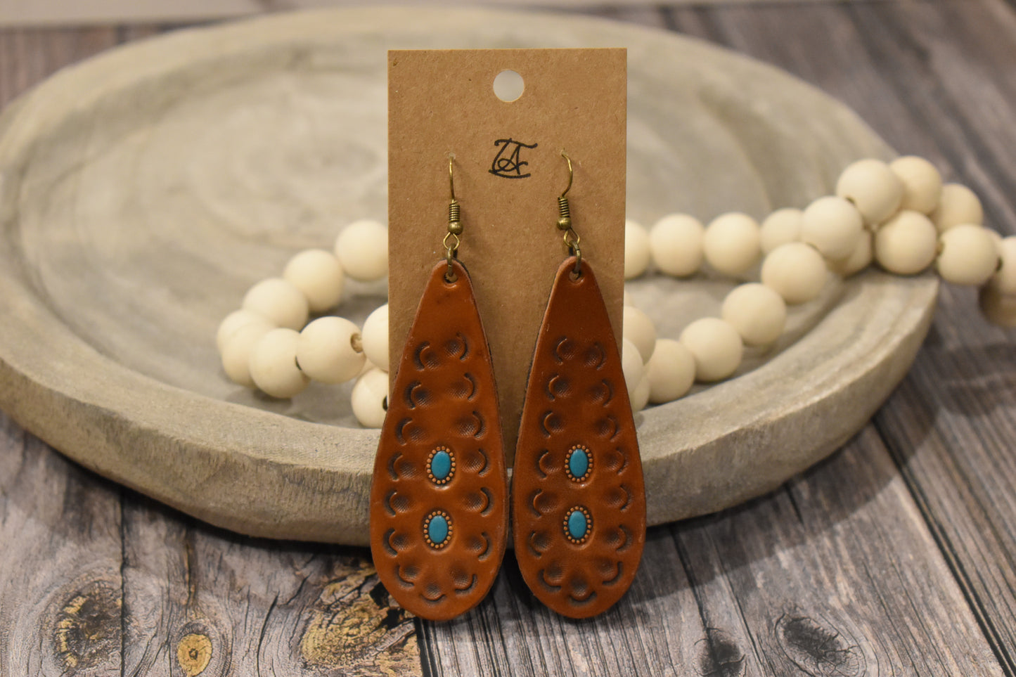 Tooled Leather Earrings