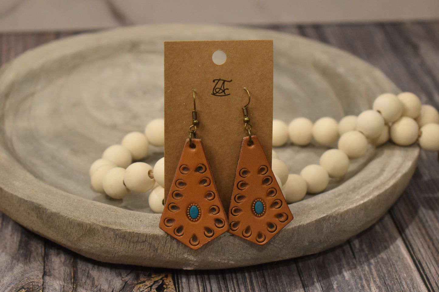 Tooled Leather Earrings