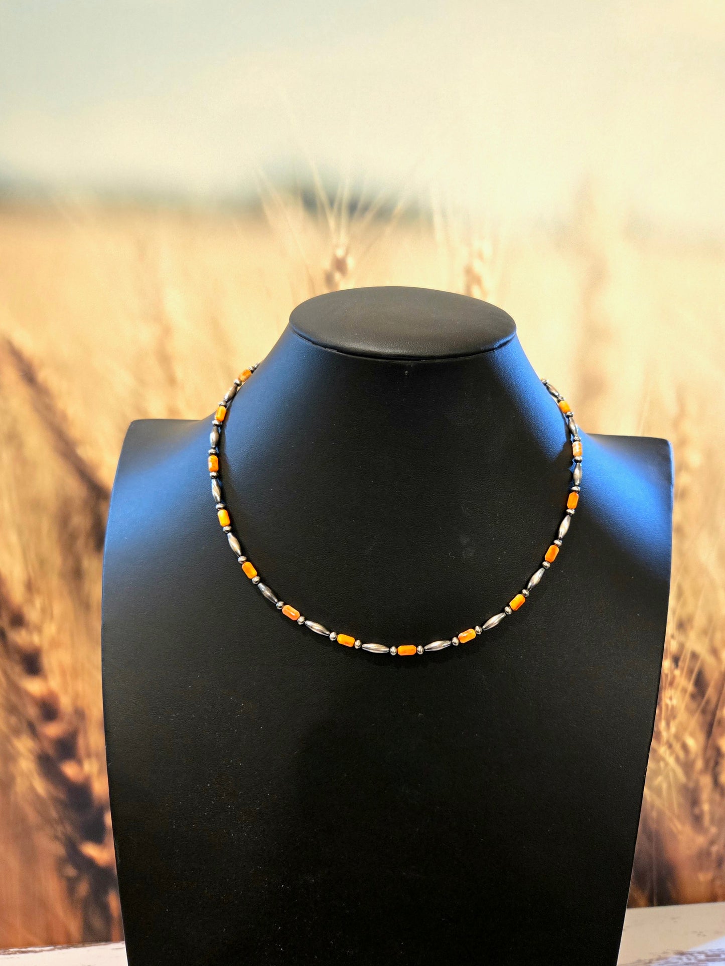 Desert Pearl Orange Spiny Melon Necklace