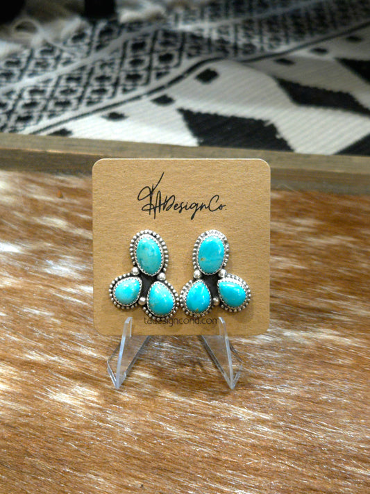 Royston Turquoise Cluster Studs