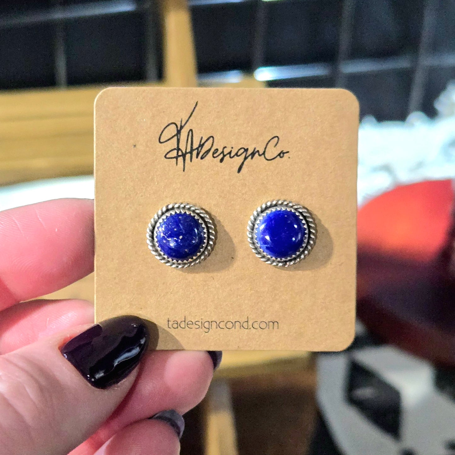 Lapis Round Studs