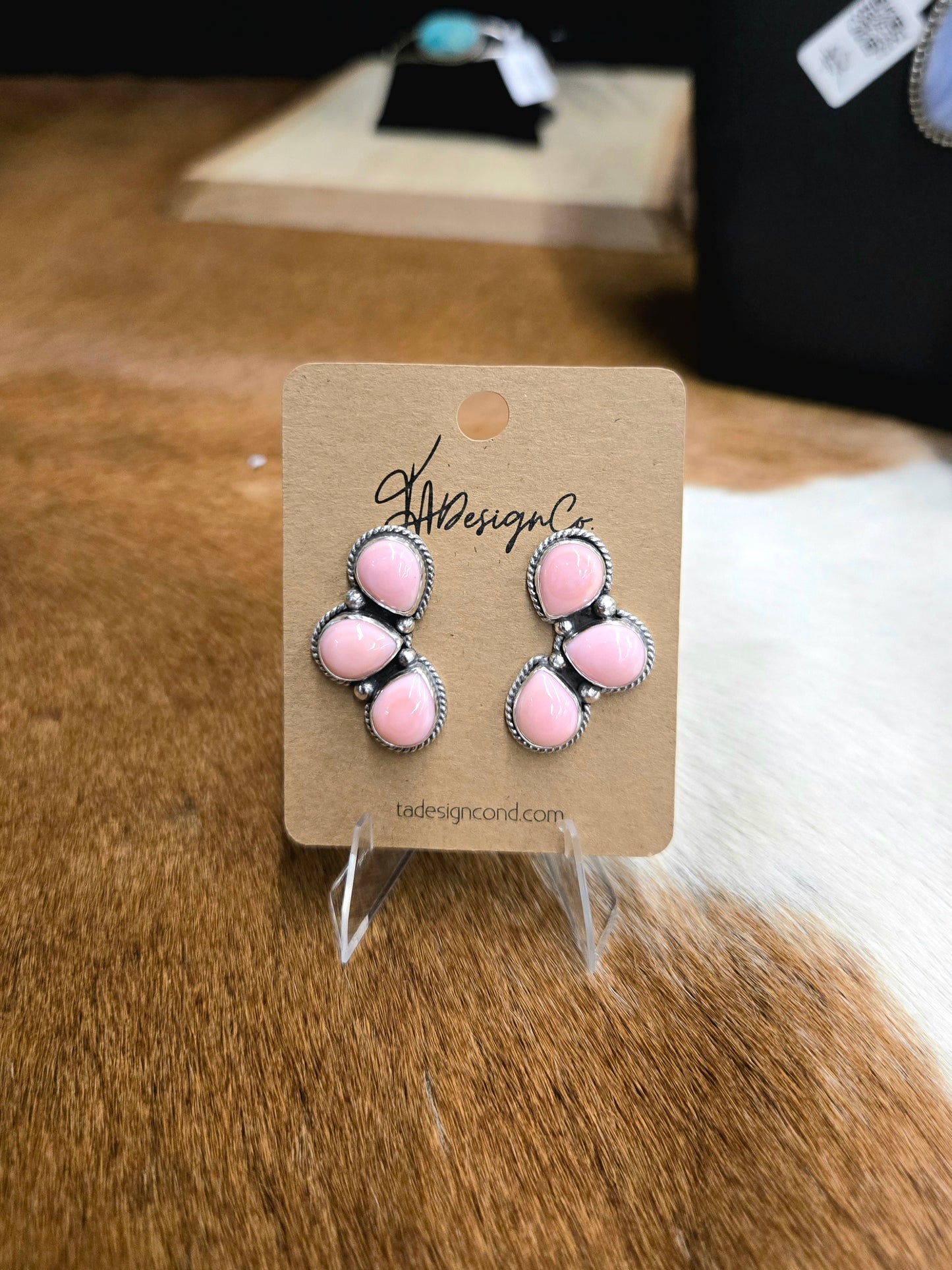 Pink Conch Cluster Studs