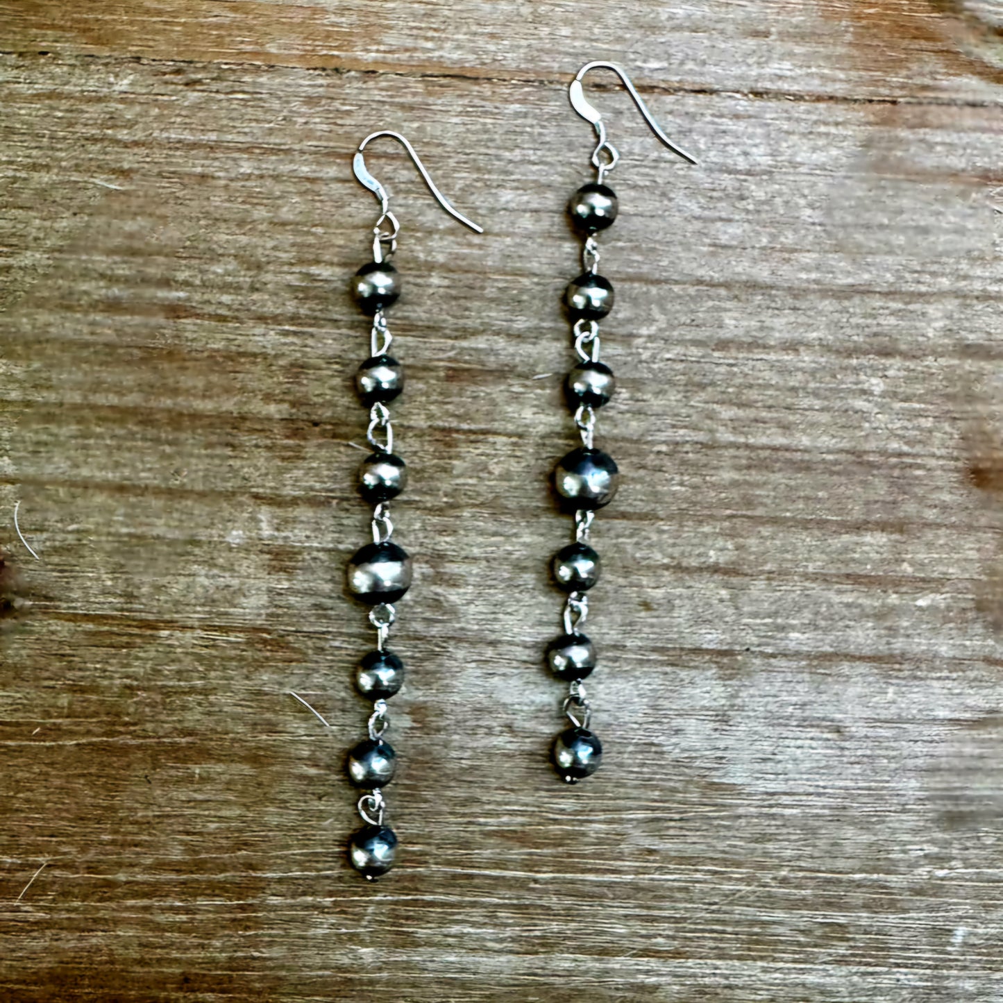 Sterling Silver Pearl Rosary Style Earrings